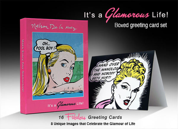 "It's a Glamorous Life!" Boxed Greeting Card Set Nelson De La Nuez Art -Shipping included