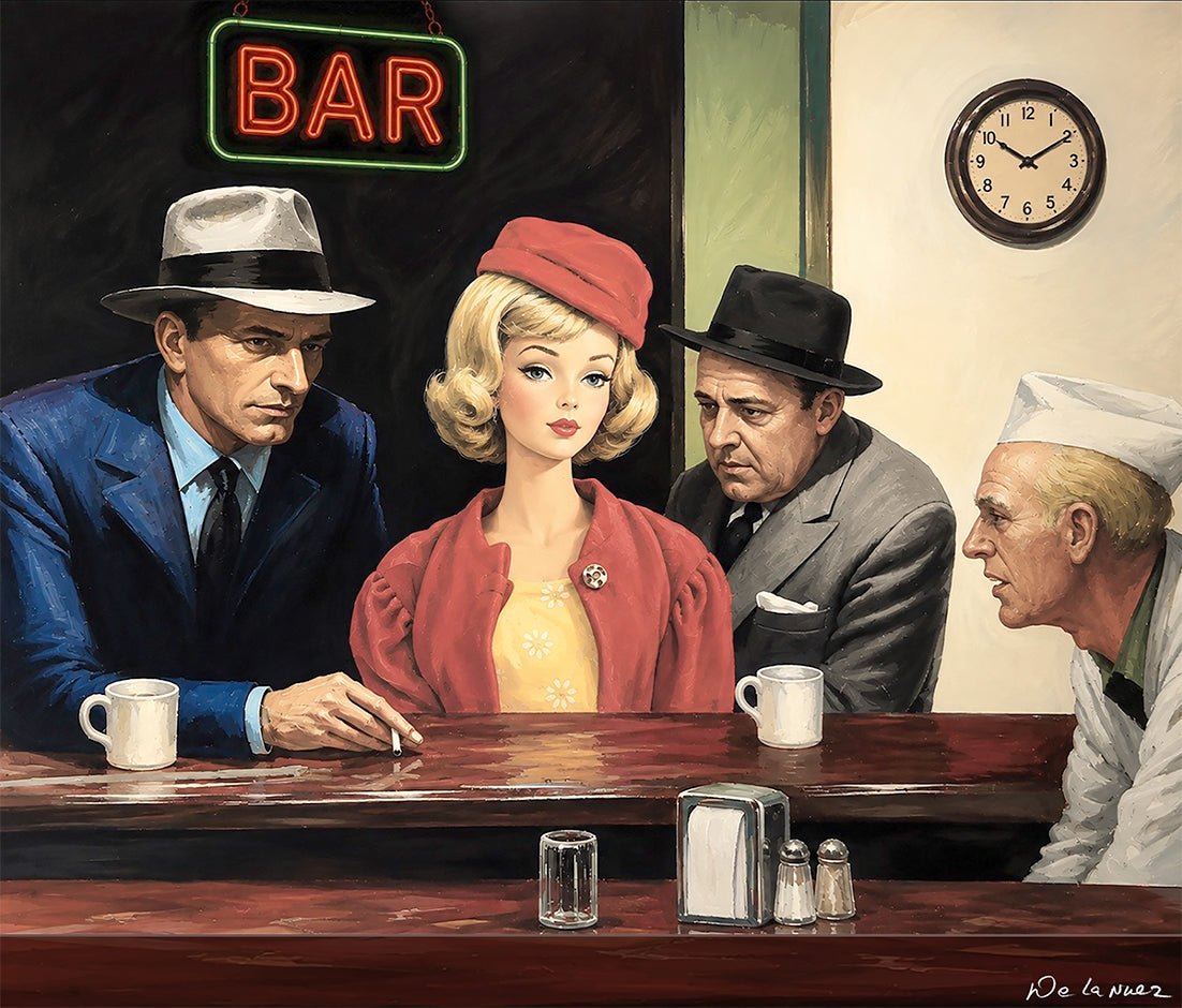 Nelson De La Nuez Bar Hopping Barbie Print MOHA Museum of Humor Art 