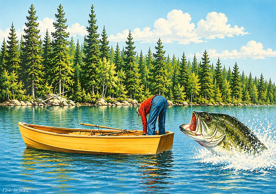 Nelson De La Nuez The Museum of Humor Art MOHA Catch of the Day Print Fish Fishing Fisherman Animal Rights