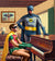 Nelson De La Nuez Life at Wayne Manor Print MOHA Museum of Humor Art Batman Robin Bruce Wayne Superhero Superheroes Comics Comic Books Gotham City
