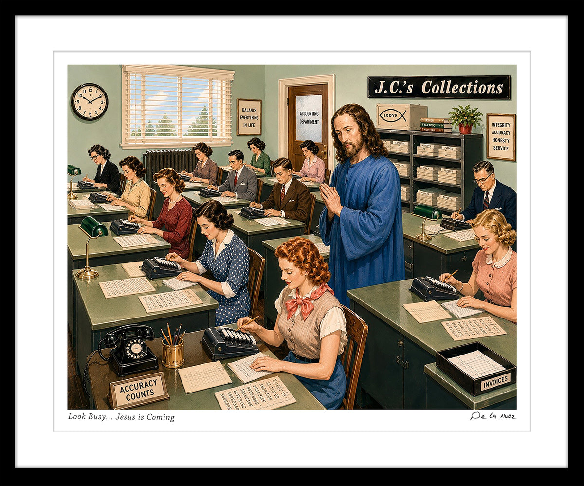 Look Busy...Jesus is Coming Print