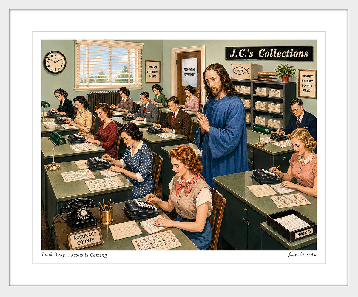 Look Busy...Jesus is Coming Print
