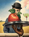 Nelson De La Nuez Martini Pomme De Magritte Print MOHA Museum of Humor Art Rene Magritte Surreal Surrealist Surrealism Artist Apple