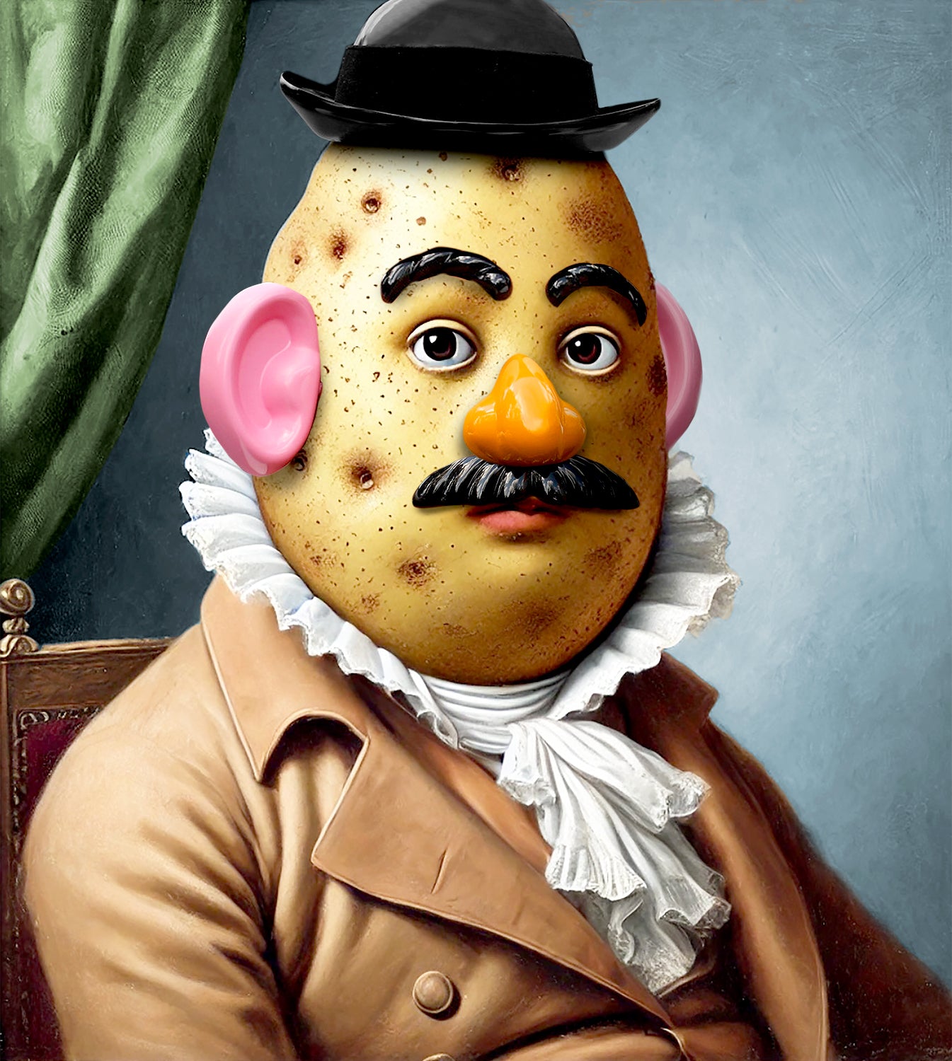 Nelson De La Nuez Sexy Spud Print MOHA Museum of Humor Art Potato Potatoes Food Portrait