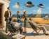 Nelson De La Nuez The Watchers Print MOHA Museum of Humor Art UFO's Space Aliens Desert Area 54 Science Fiction