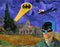 Nelson De La Nuez Vincent Van Gotham Print MOHA Museum of Humor Art Vincent Van Gogh Gotham Batman Bat Signal Comic Book