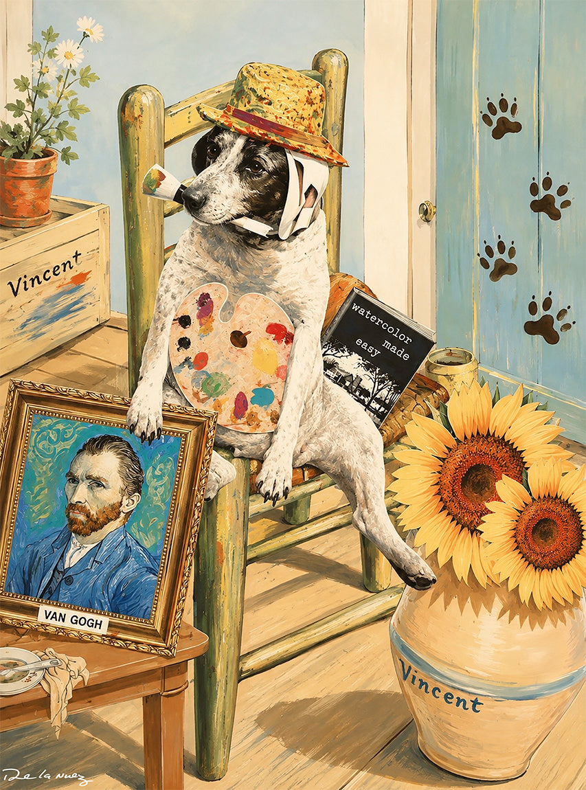 Nelson De La Nuez Vincent Van Dog Print MOHA Museum of Humor Art Vincent Van Gogh Animals Dog Pet Puppy Artist