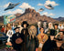 Nelson De La Nuez Waiting to be Abducted by UFO's Print The Museum of Humor Art MOHA Aliens Science Fiction Pop Culture Art History The Scream Area 54 Wizard of Oz