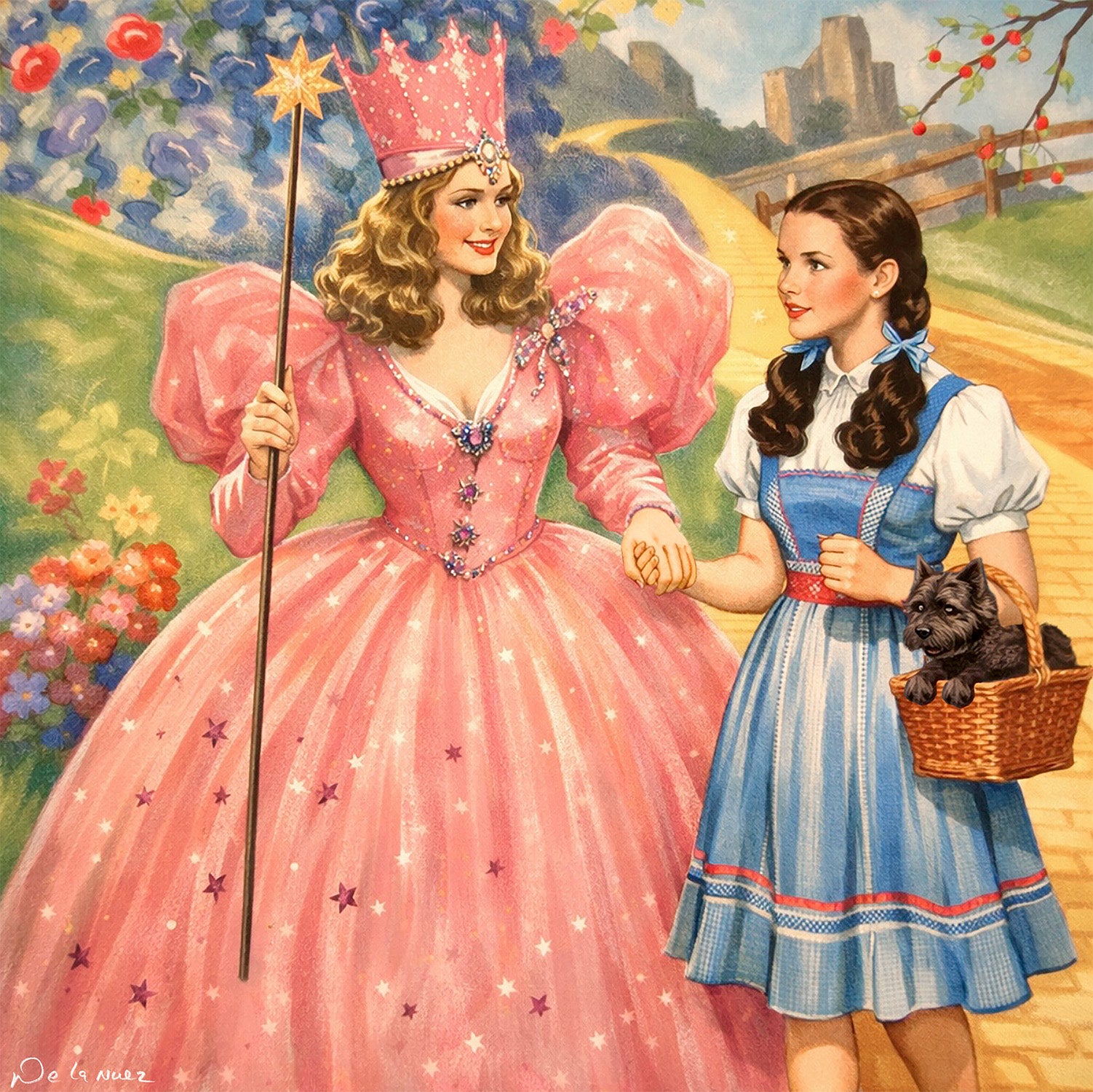 nelson de la nuez museum of humor art welcome to oz print wizard of oz dorothy glinda the good witch yellow brick road moha
