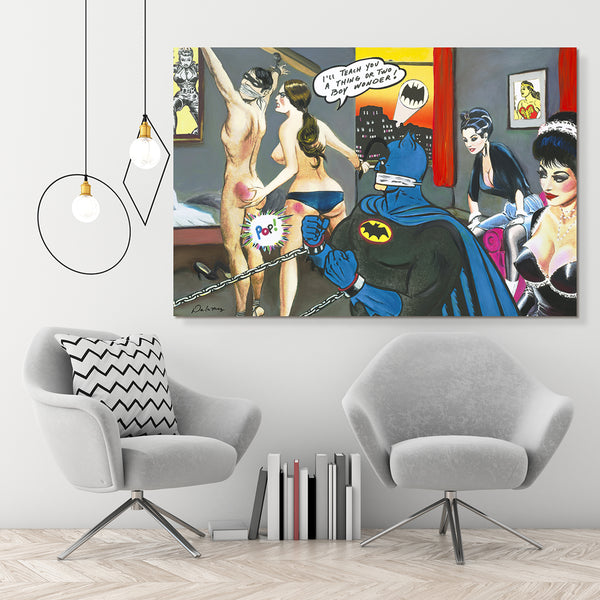 the museum of humor art nelson de la nuez moha holy dominatrix batman wonder woman robin superhero comic