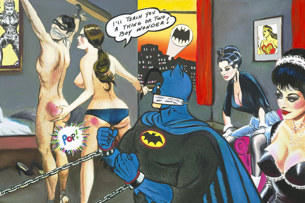 nelson de la nuez museum of humor art moha holy dominatrix batman superhero robin comic book wonder woman