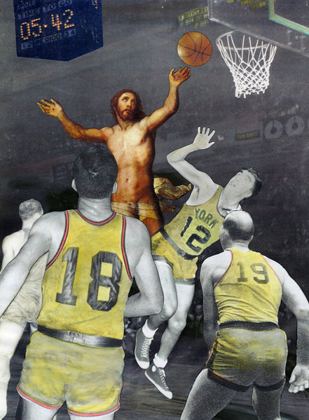 Jesus humor sports basketball religious satire humor art
