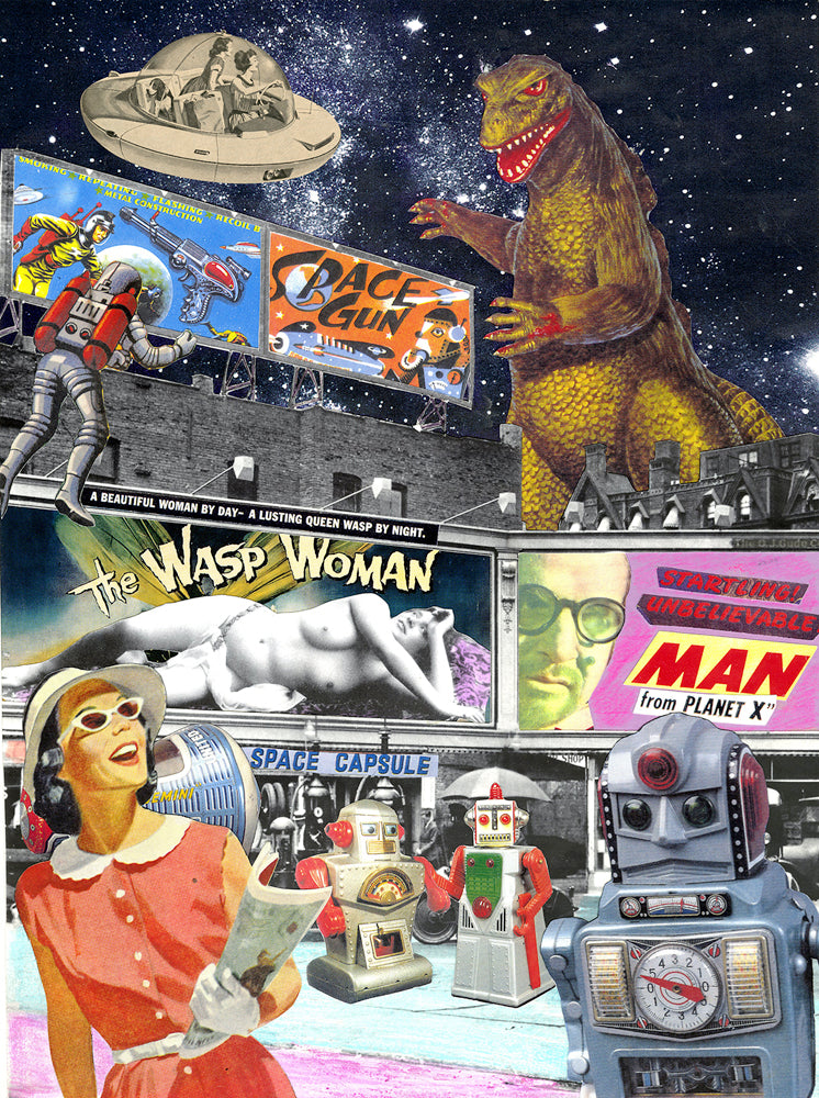 the museum of humor art nelson de la nuez moha wasp man ufo space sci fi robots godzilla astronaut