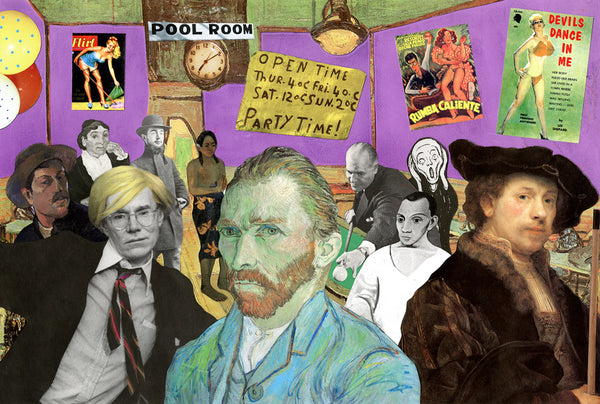 the museum of humor art nelson de la nuez moha artists pool room warhol van gogh rembrandt