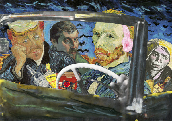 vimcent van gogh painting designated driver uber lyft funny moha nelson de la nuez museum of humor art